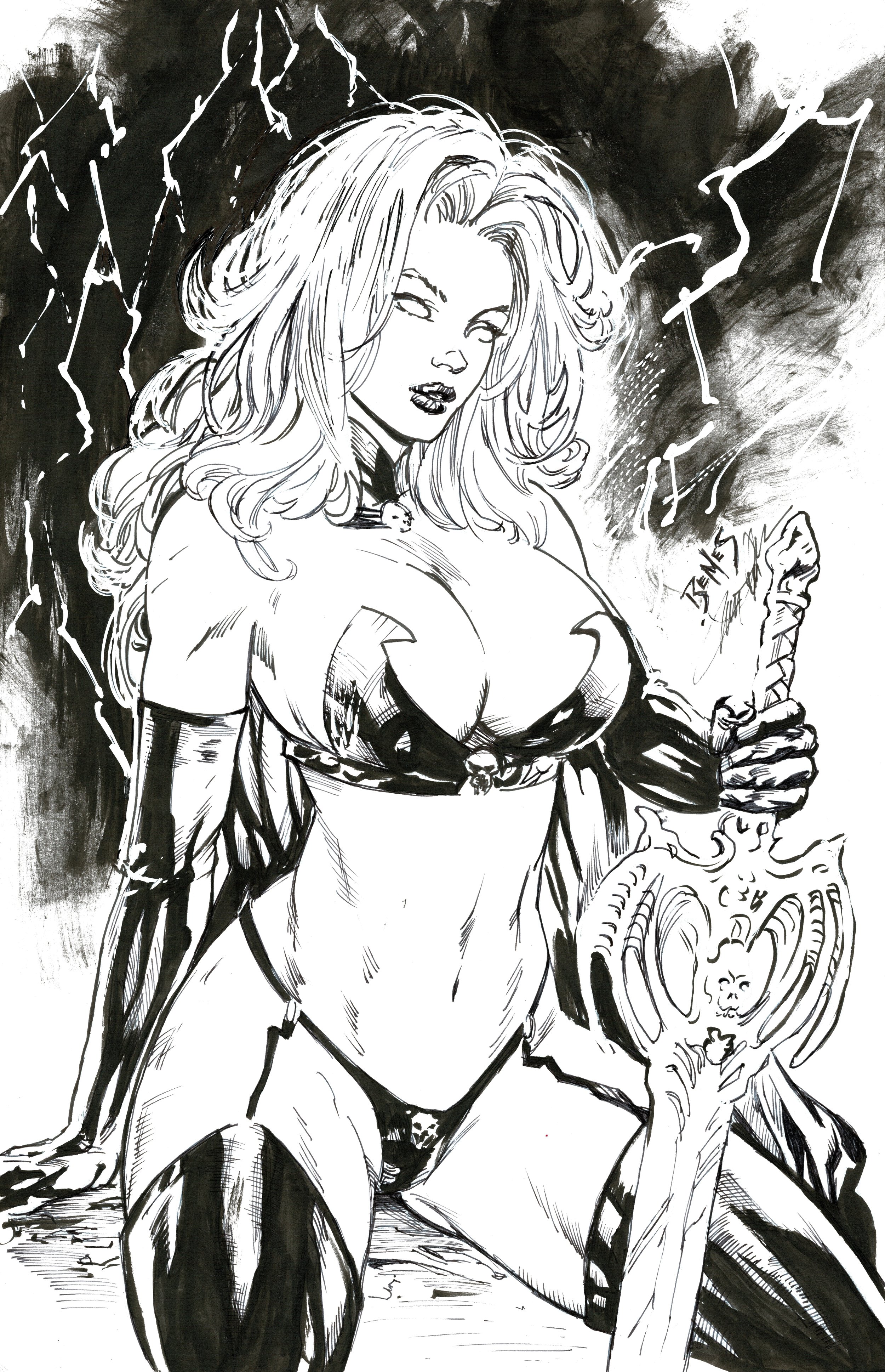 Lady Death (ink)
Benes pencils