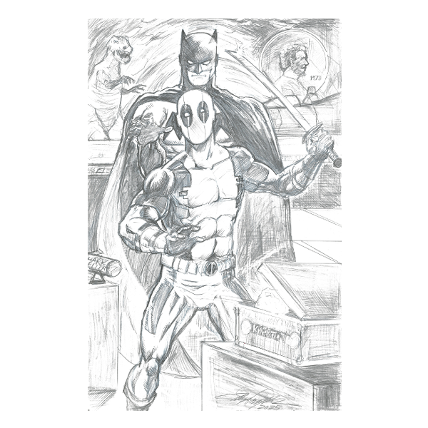Batman vs. Deadpool (pencil) 11"x17"