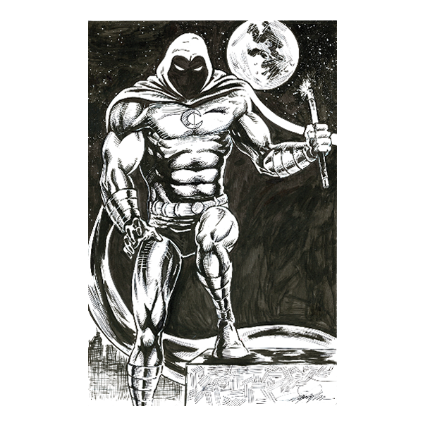 Moon Knight Inks Moon Knight Original Comic Art 11x17 - Exclusive Marvel Artwork — On ...