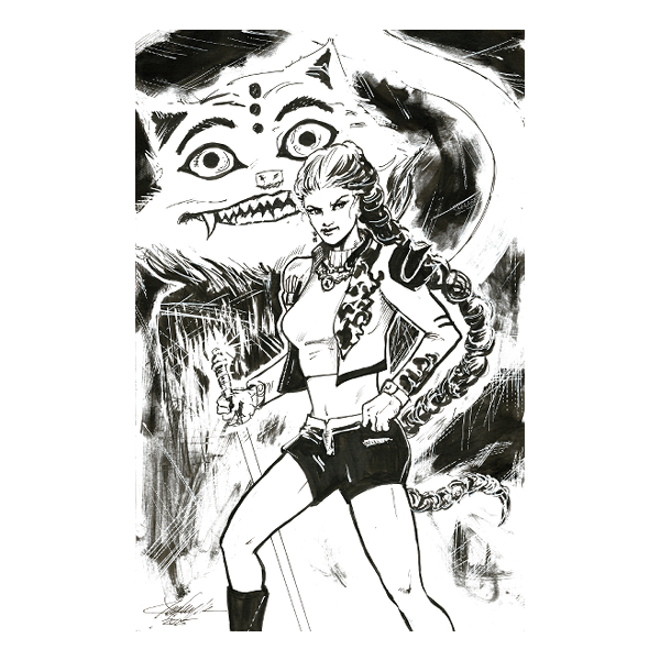 K Pop Demon Hunter (ink) 11"x17"