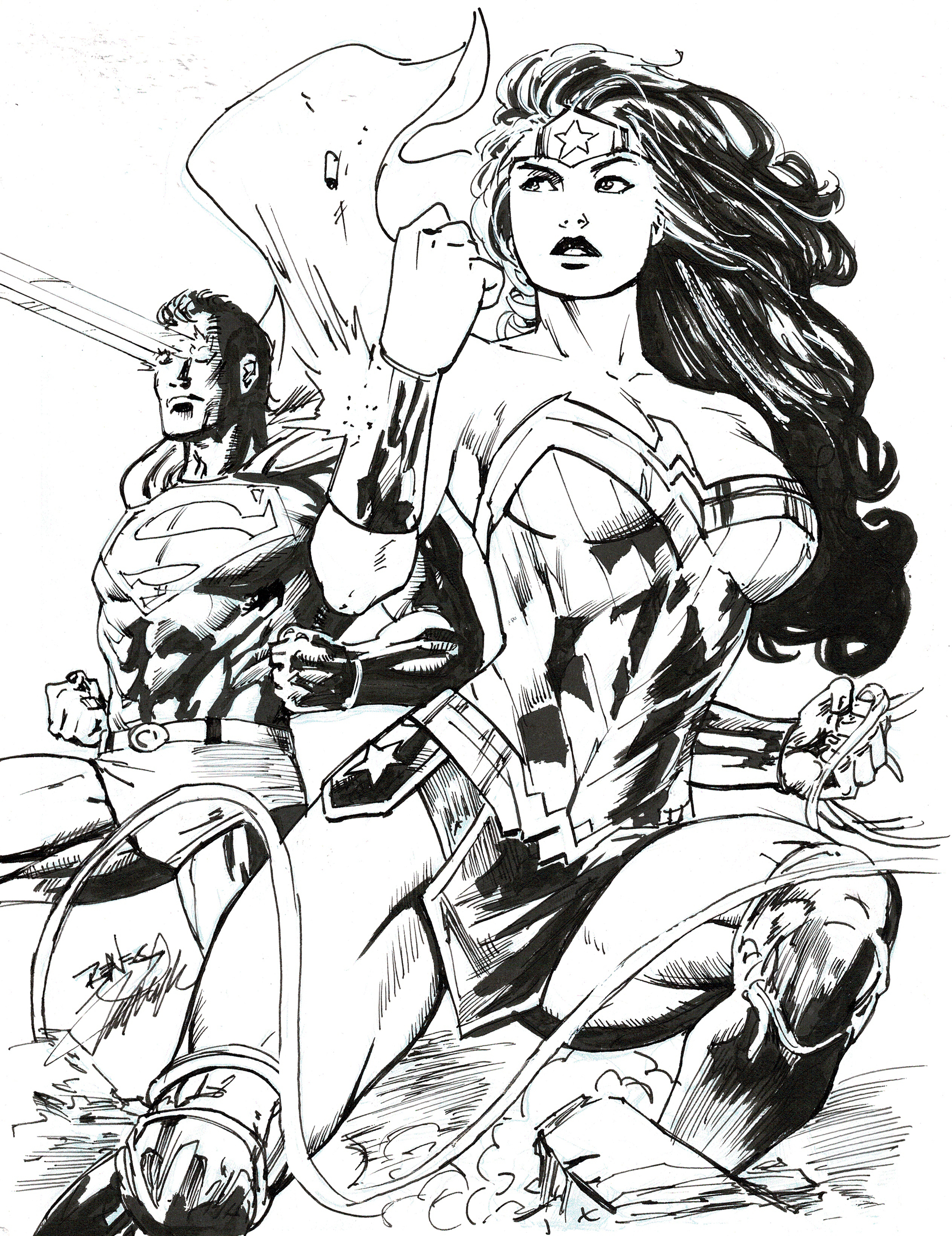 Superman & Wonder Woman (Ink)
Benes Pencils