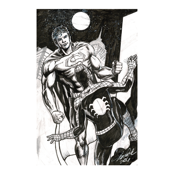 Superman and Spiderman Thumbnail (inks).png
