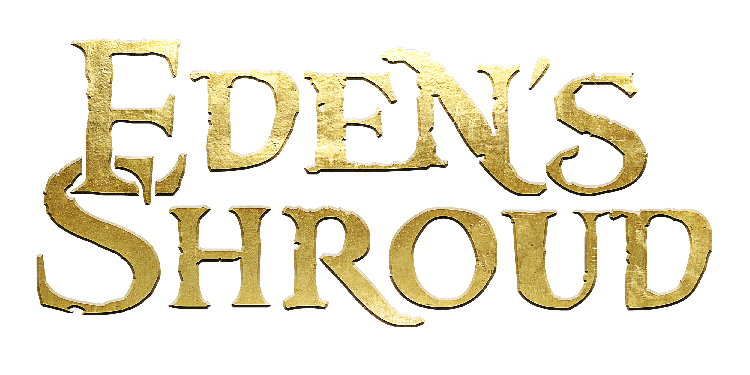 Golden metallic text logo reading 'EDEN'S SHROUD' on a transparent background.