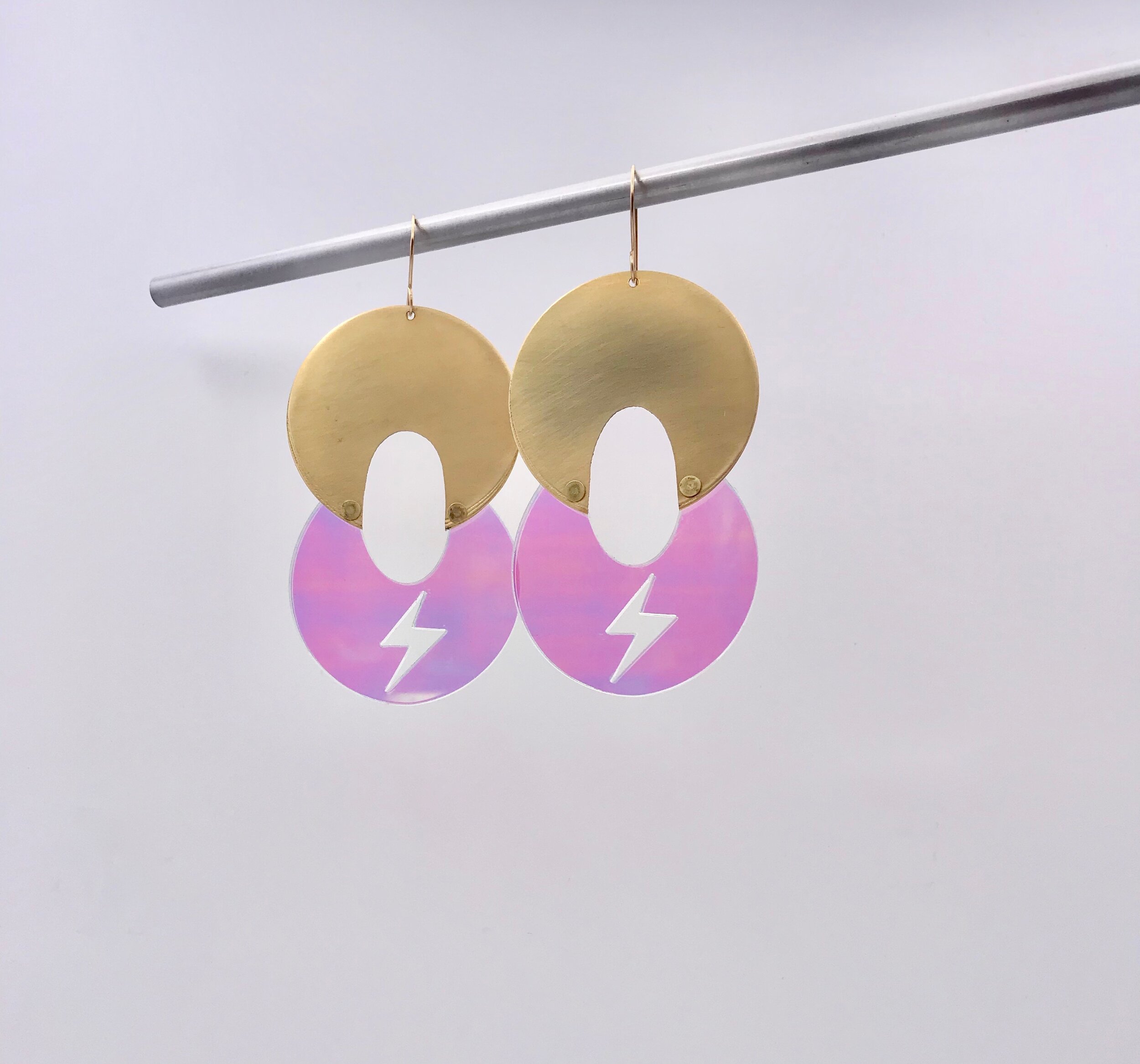 Dear Elaan Penelope Lucite Lightning Earrings