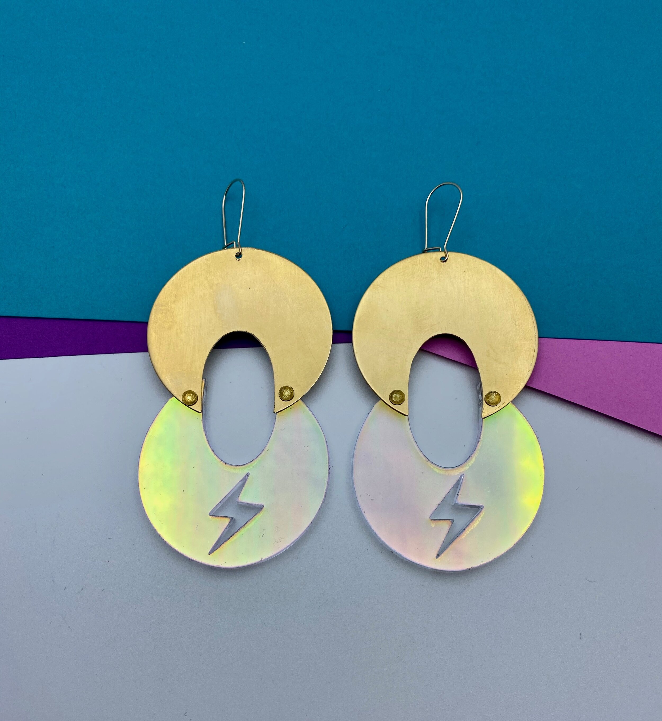 Hypoallergenic Penelope Lucite Lightning Earrings
