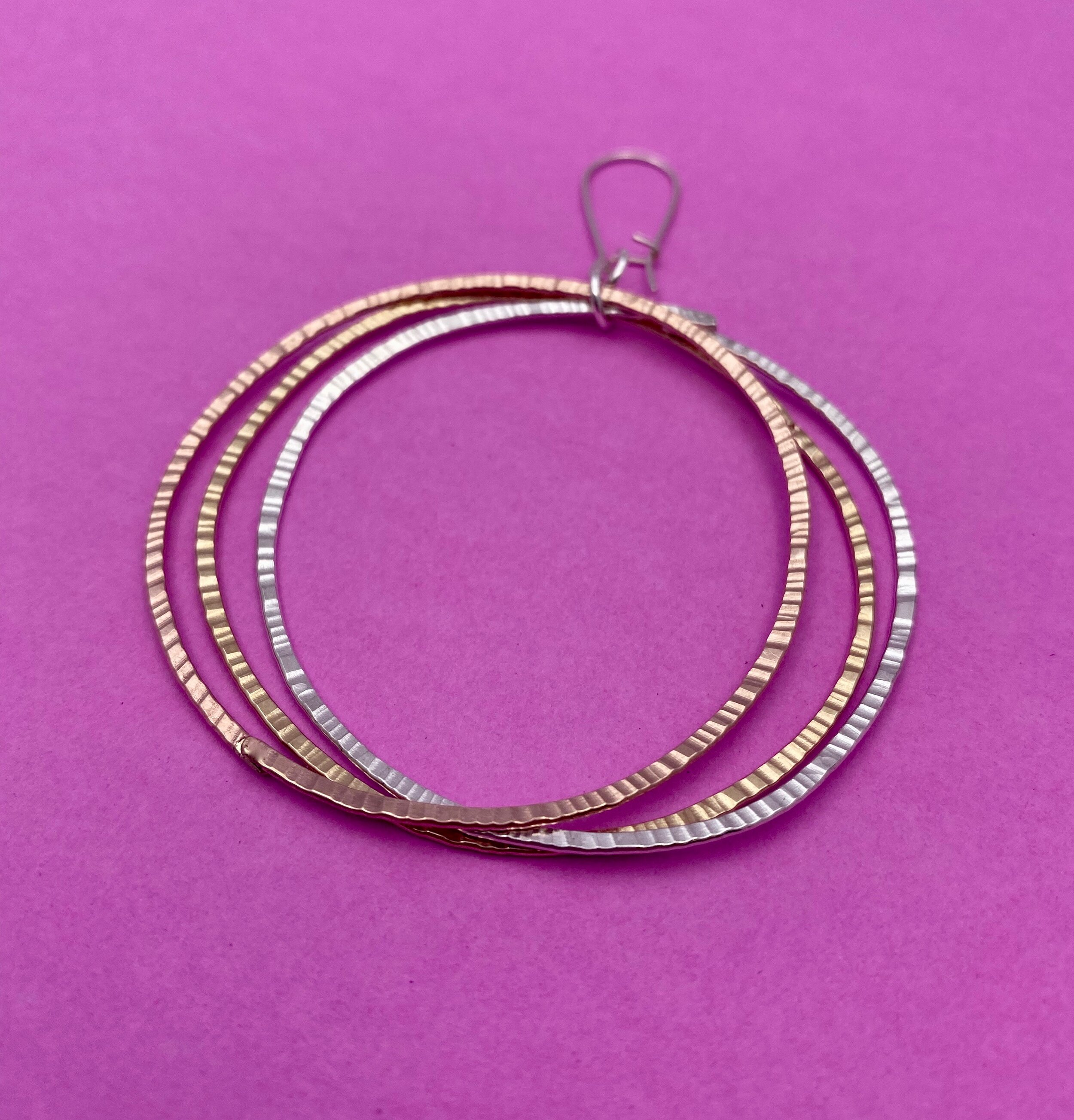Tatiana Triple Hoops, 14K Gold, 14K Rose Gold, Sterling Silver