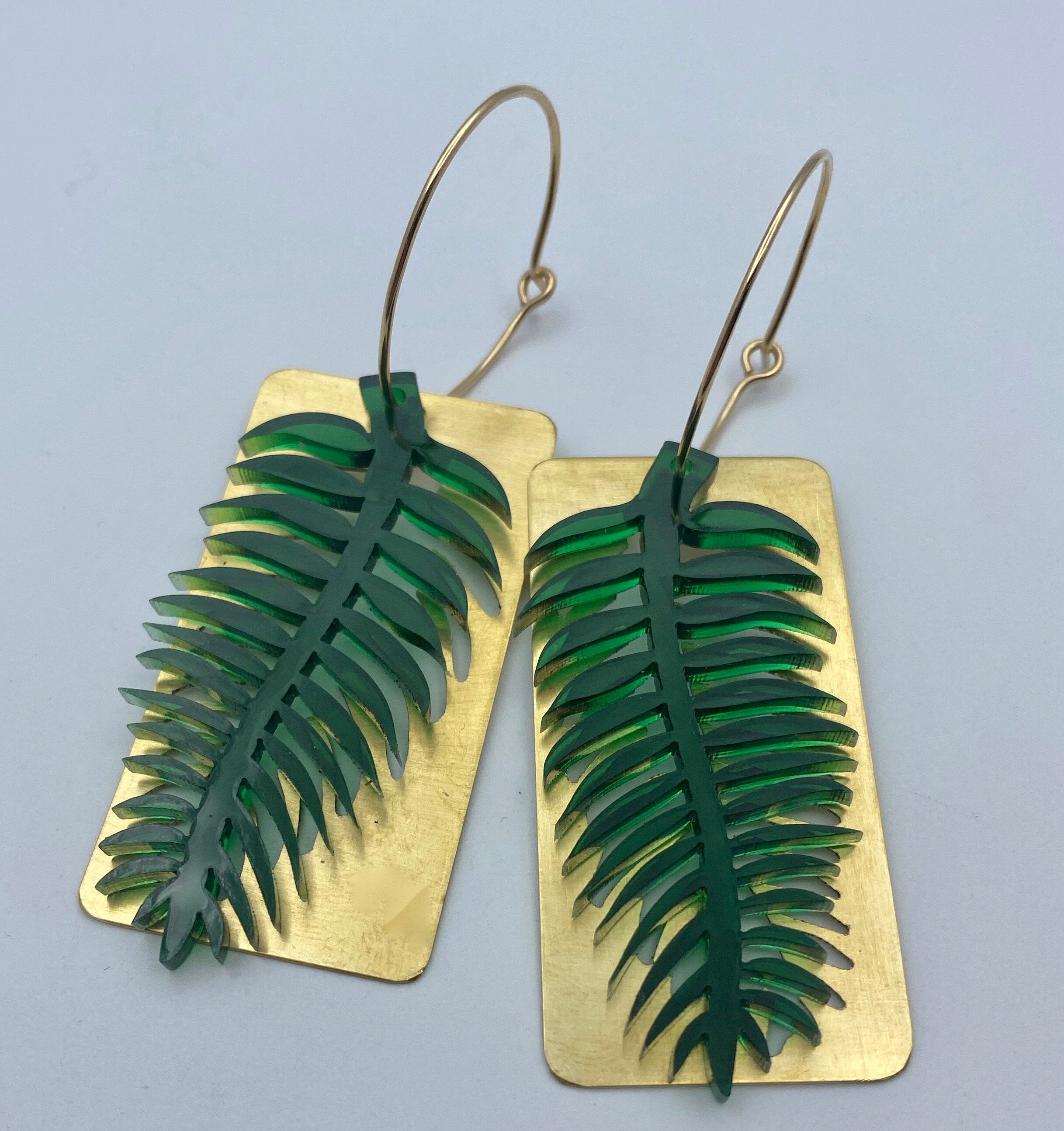 Dear Elaan Palma Brass and Lucite earrings