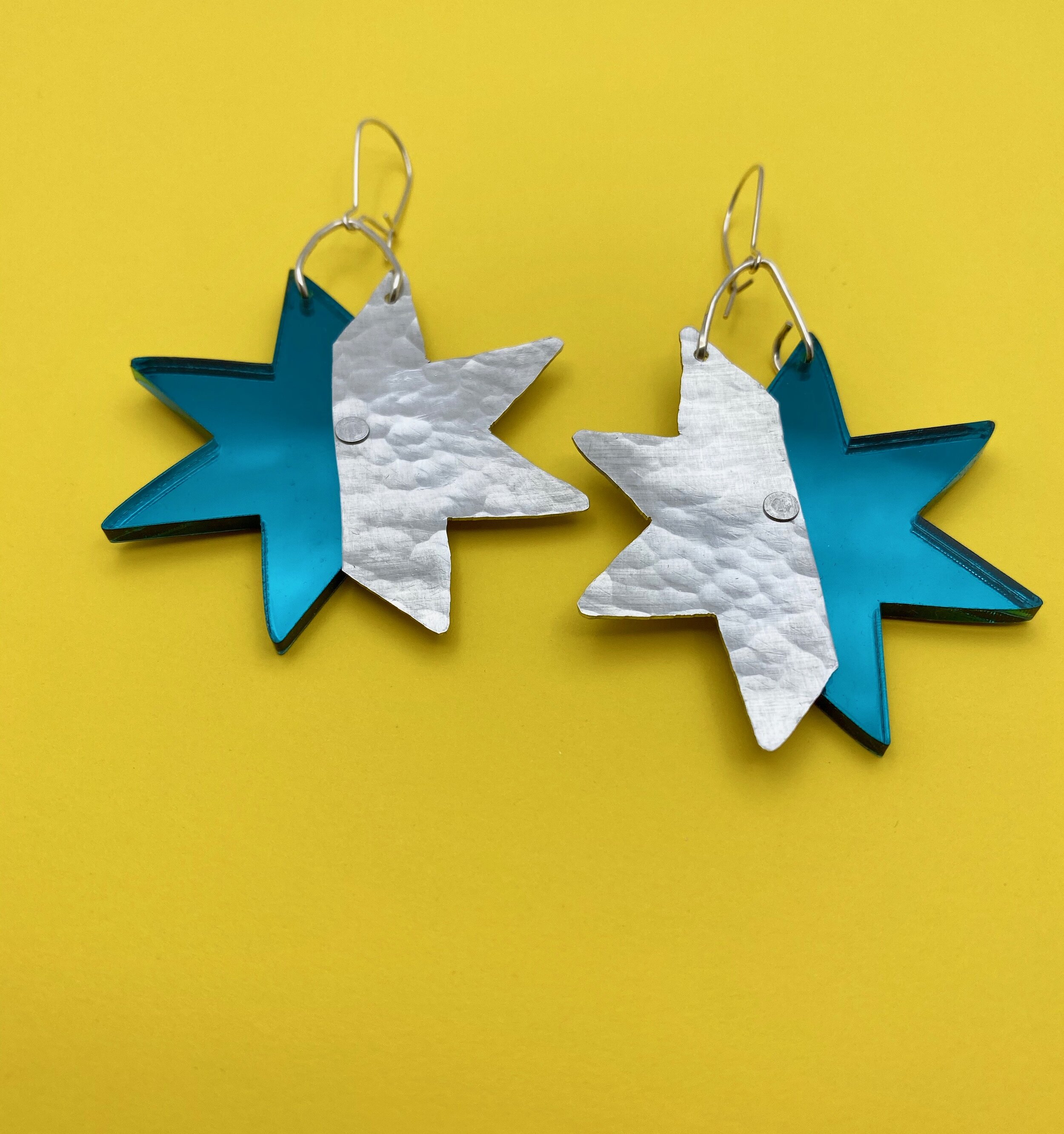 Camilla Starburst Armor Earrings Aluminum and Lucite