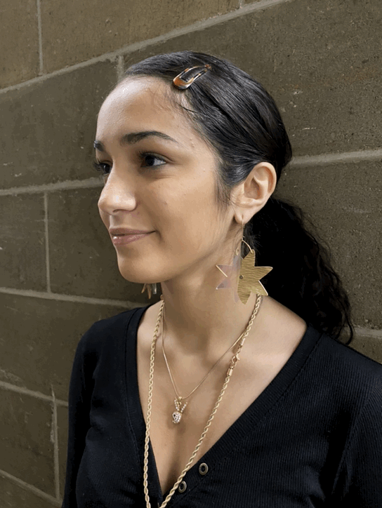 Camilla Starburst Armor Earrings Brass and Lucite
