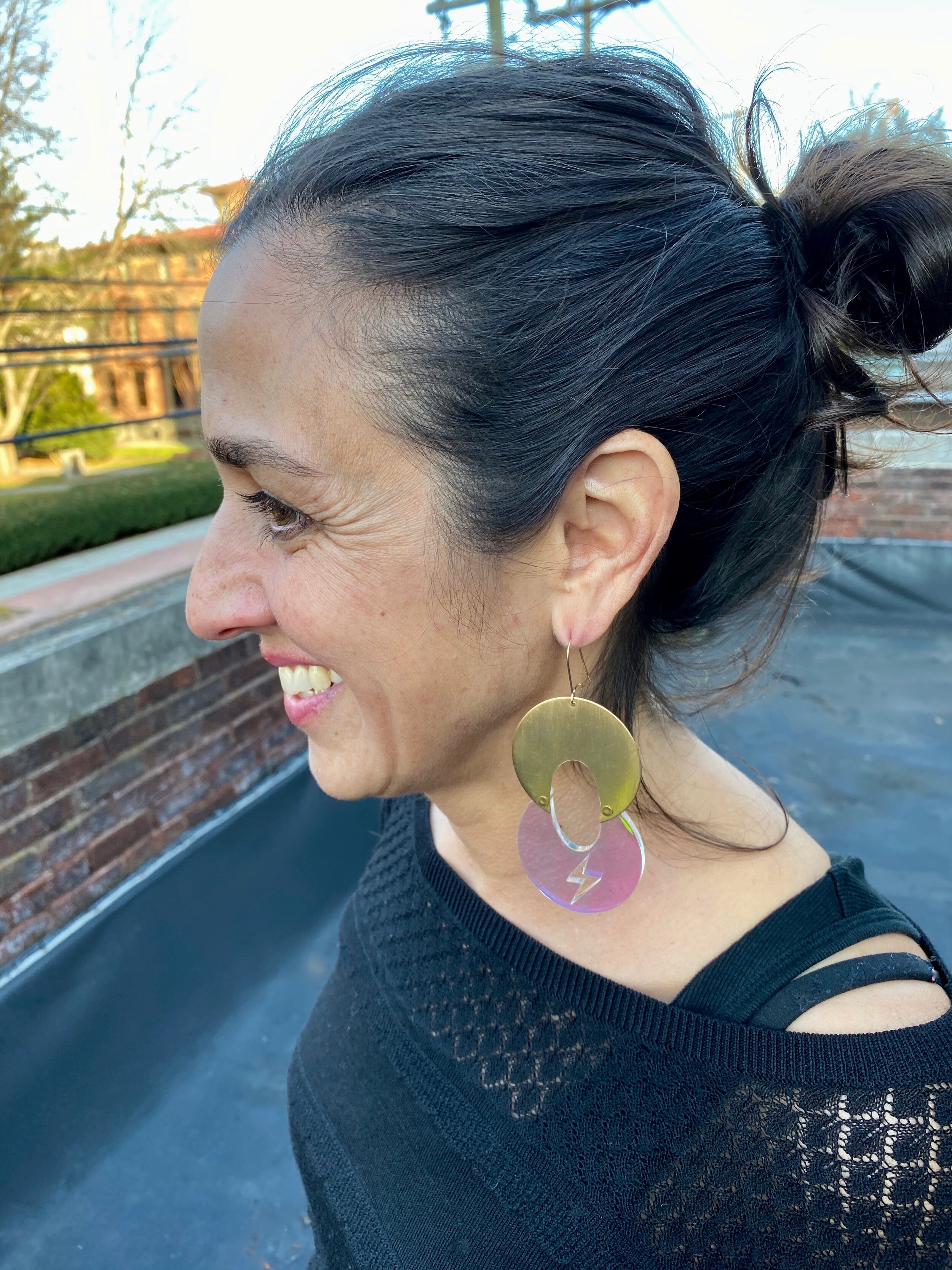 Penelope Lucite Lightning Earrings by Dear Elaan