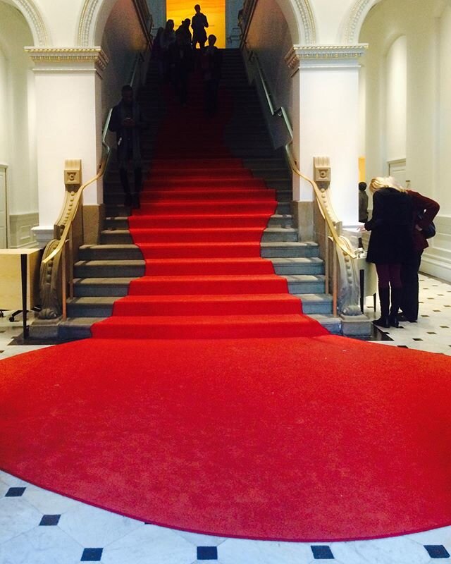 Greeted by a modern interpretation of the #redcarpet at the entry to the #renwickgallery in #washingtondc