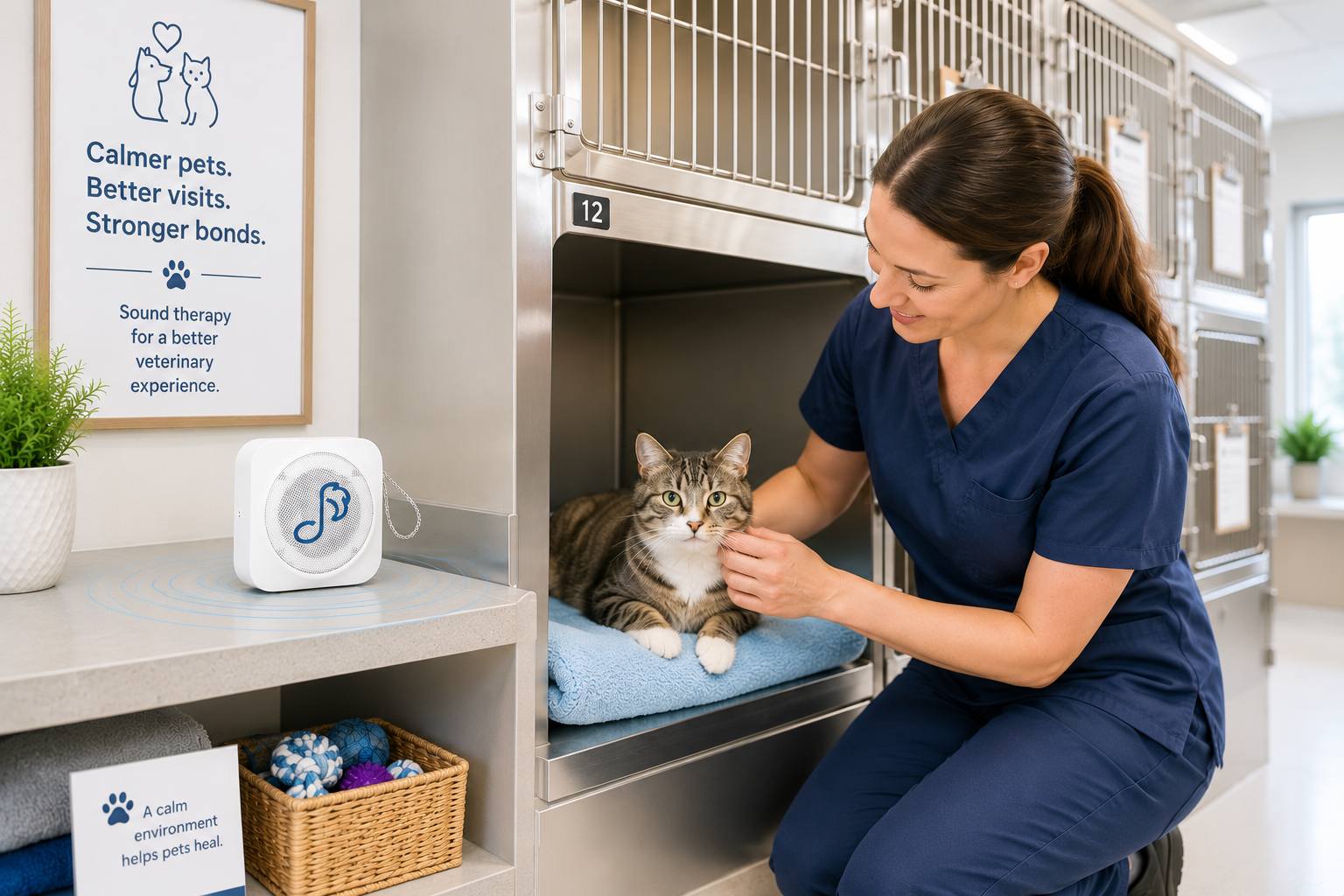 Kennel with cat and speaker.png