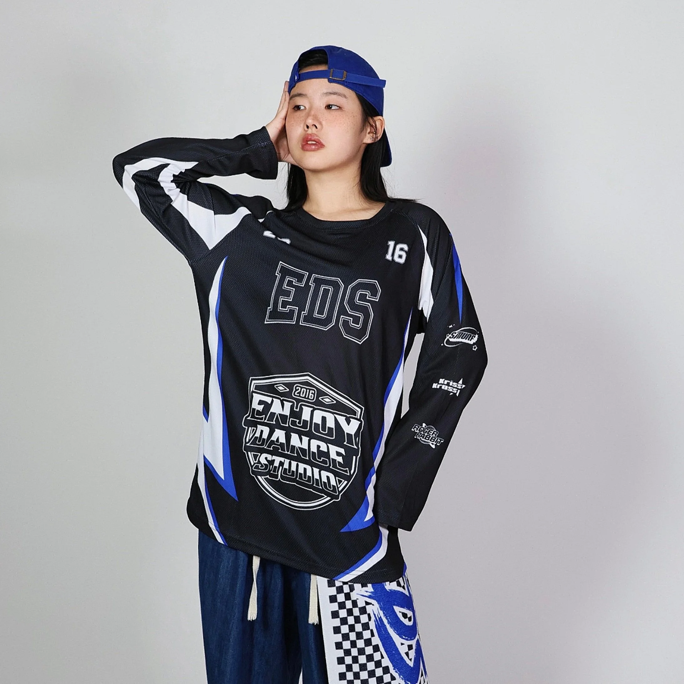 【ANDERSSON BELL】LINYCIUS JERSEY L/S / Black EDS Long Sleeve Mesh Jersey - Black — Enjoy Dance Studio