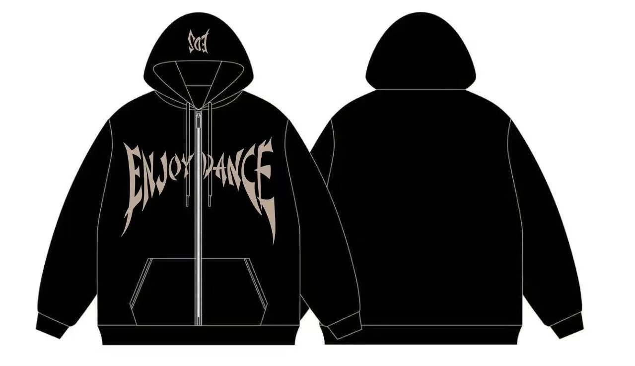 EDS Logo Zip Hoodie - Black — Enjoy Dance Studio