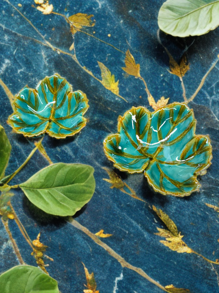 Detail from Leaf Bowls Ceramic Sculpture
