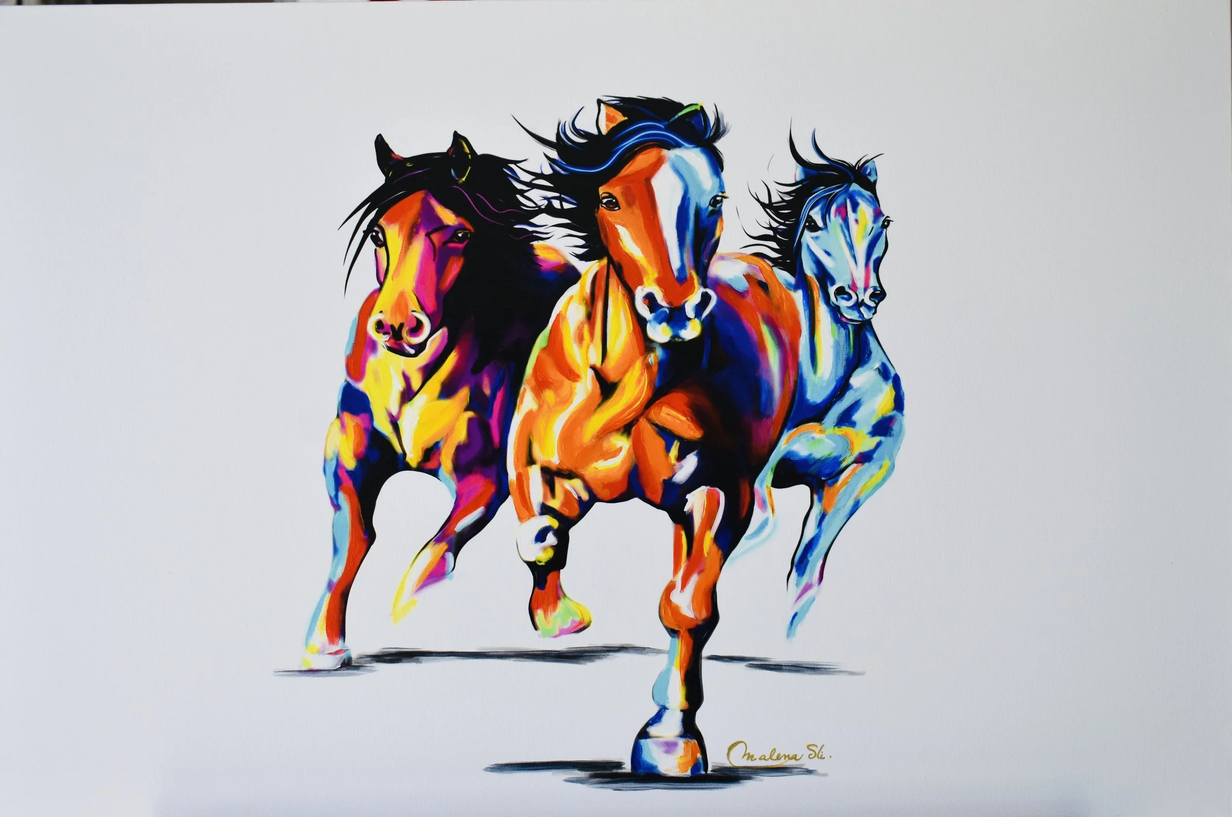 Painting of Running Horses