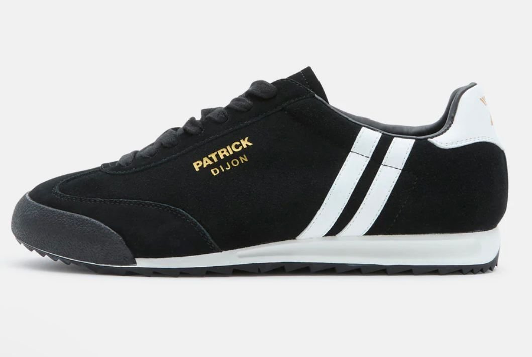 PATRICK "Dijon" Premium Suede Trainers-BLACK/WHITE