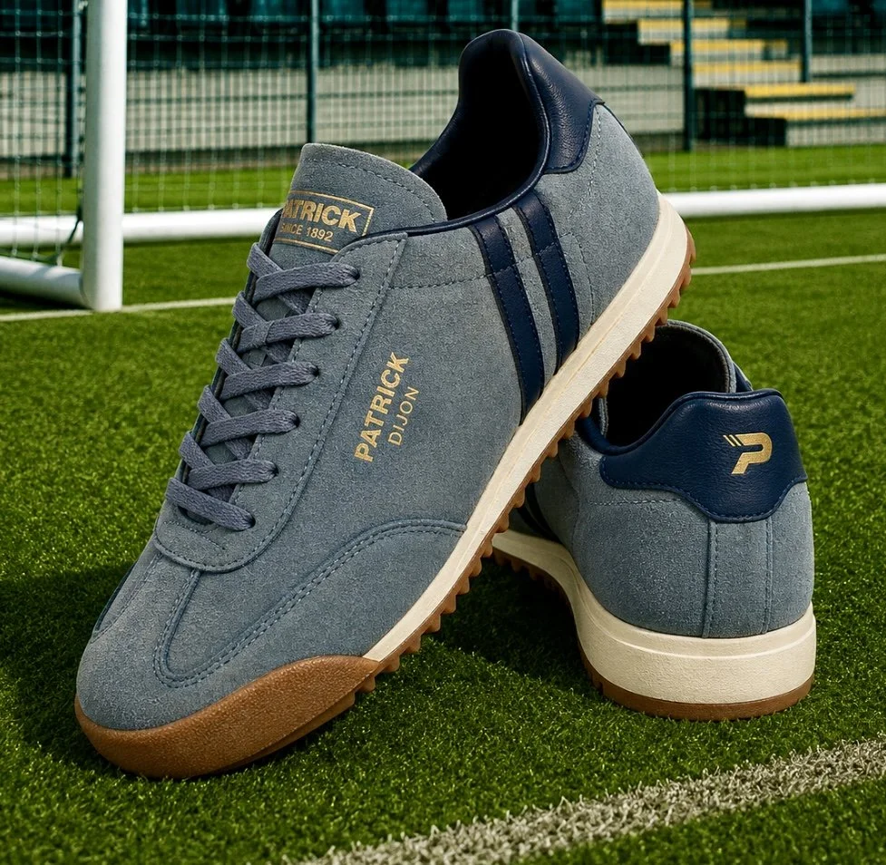 PATRICK "Dijon" Retro Suede Trainers- STEEL BLUE/NAVY