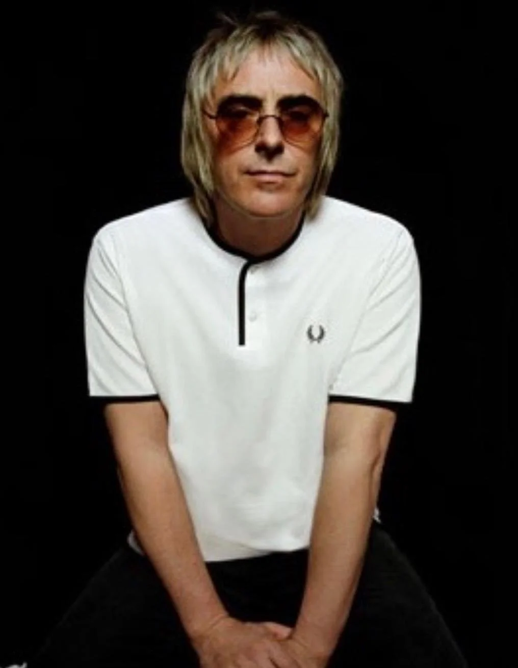 SIZE S ONLY- FRED PERRY Premium Henley-Neck Polo- SNOW WHITE