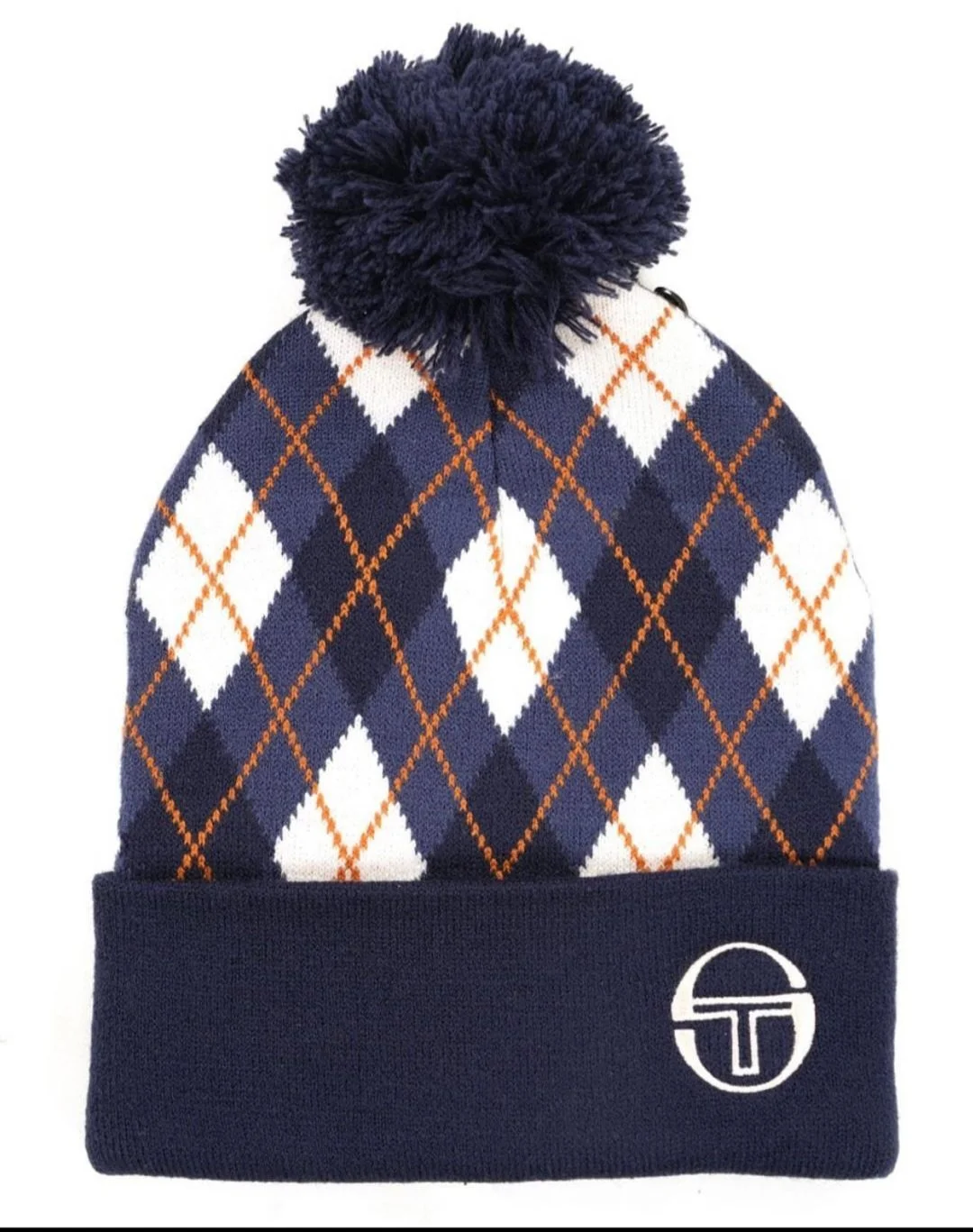SERGIO TACCHINI “Hamilton” Argyle Bobble Hat-NAVY