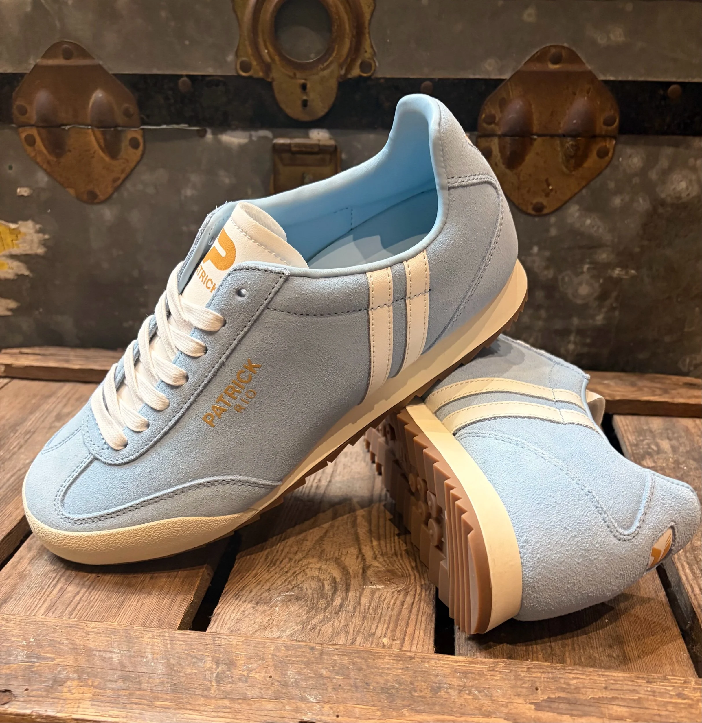 PATRICK "Rio" Premium Suede Trainers- SKY/WHITE