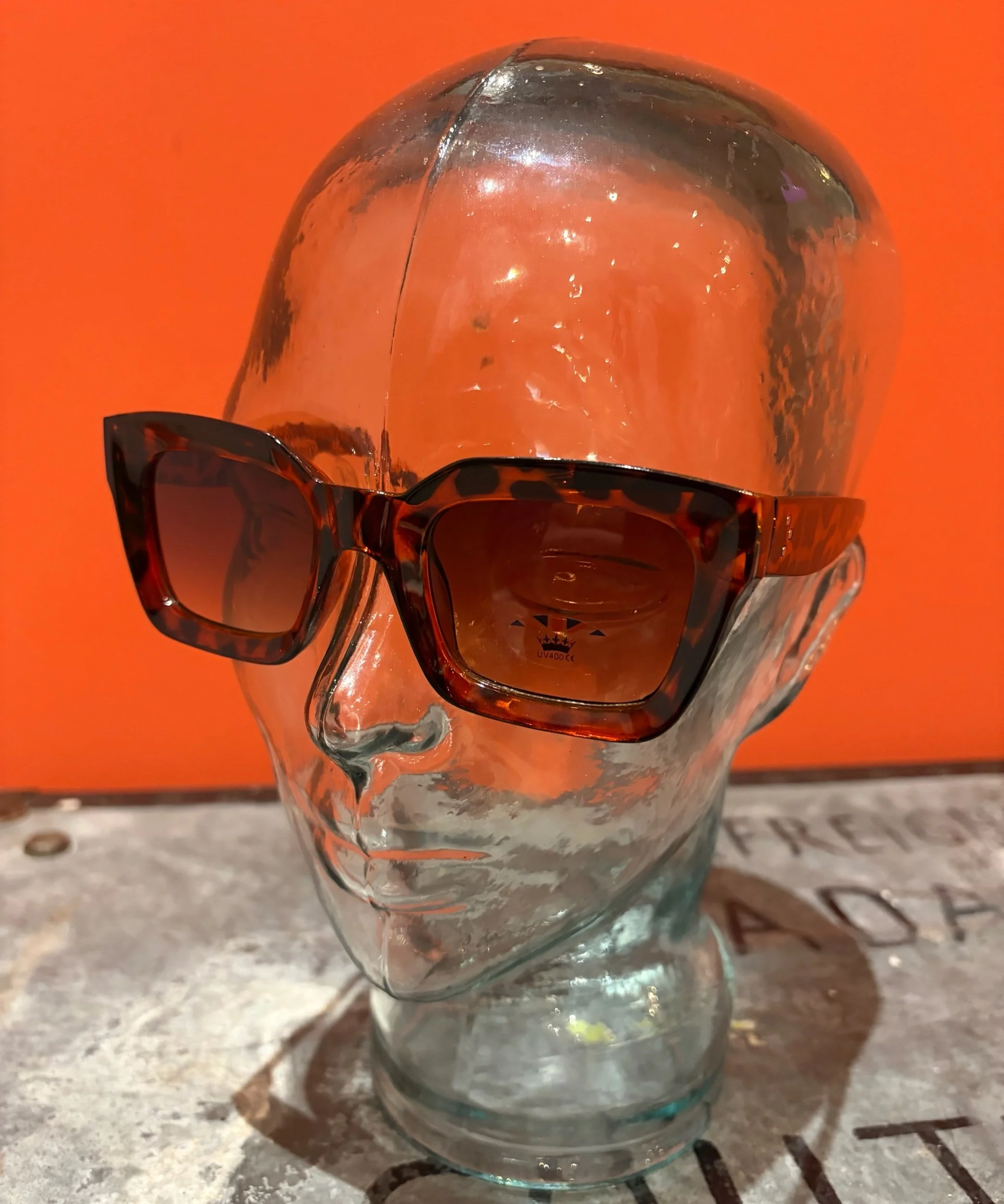 MISS ARCADE SHADES "Quant" Retro Sunglasses- LEOPARD