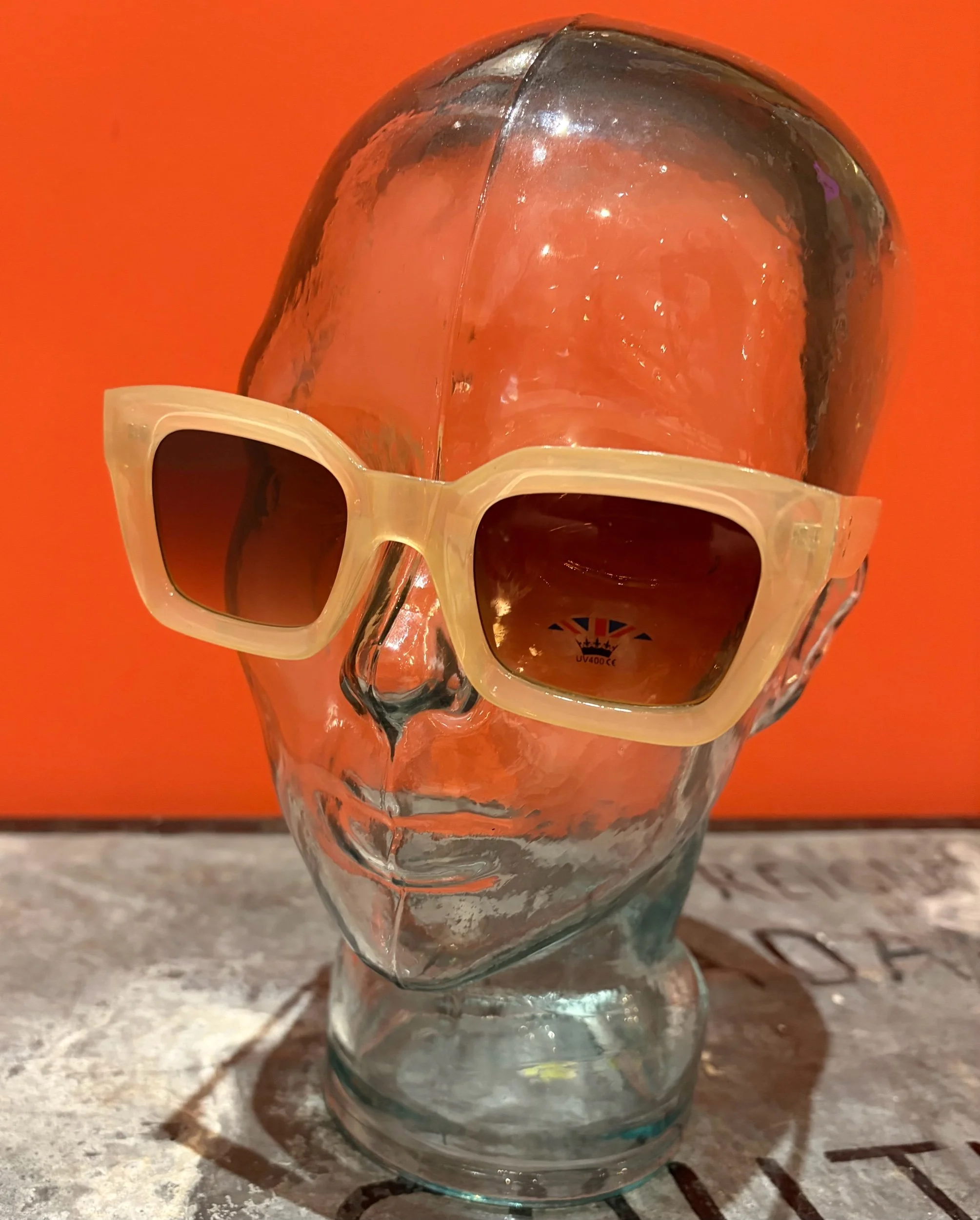 MISS ARCADE SHADES "Quant" Retro Sunglasses- LATTE