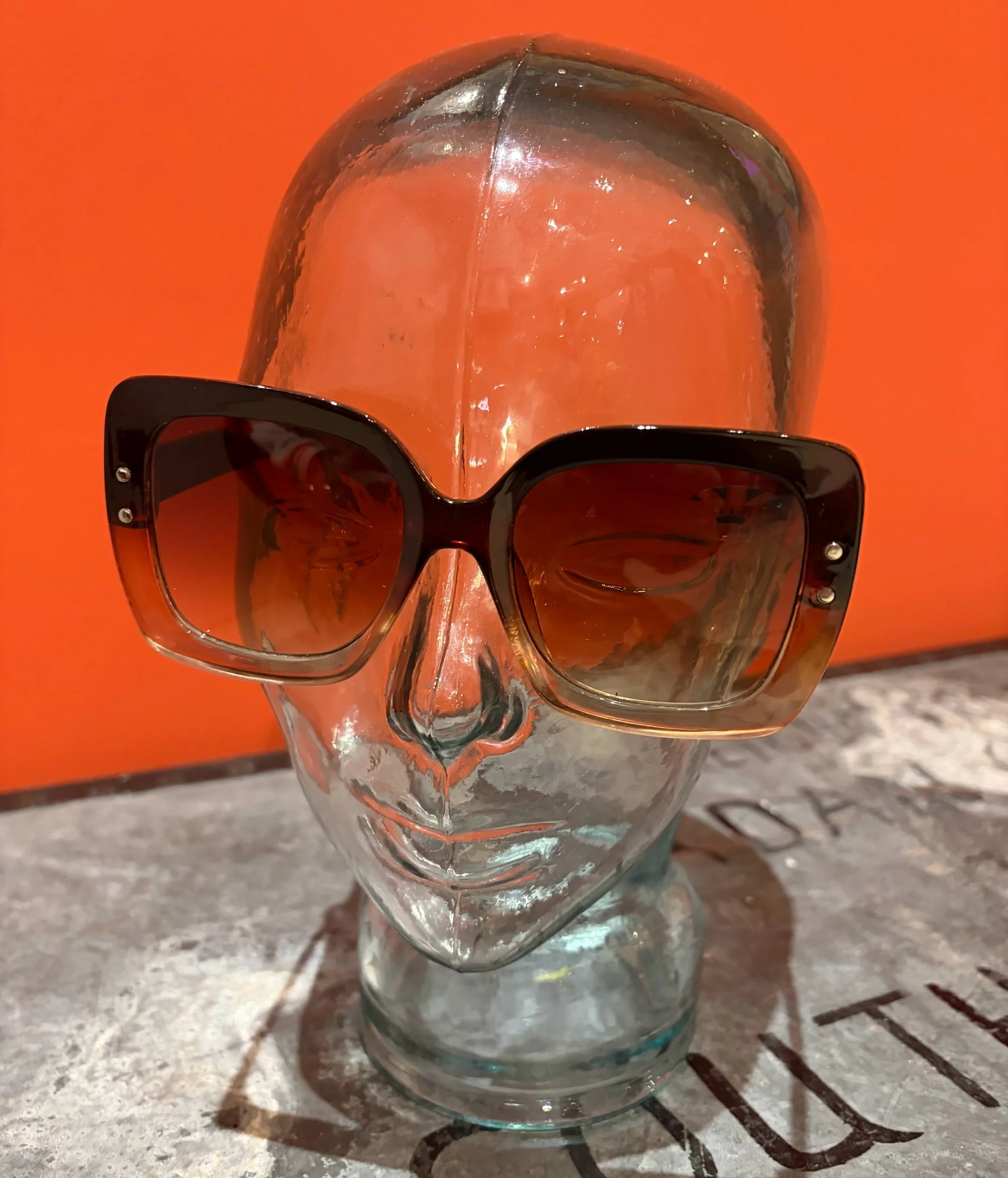 MISS ARCADE SHADES "Kate" Chunky Retro Sunglasses- BROWN