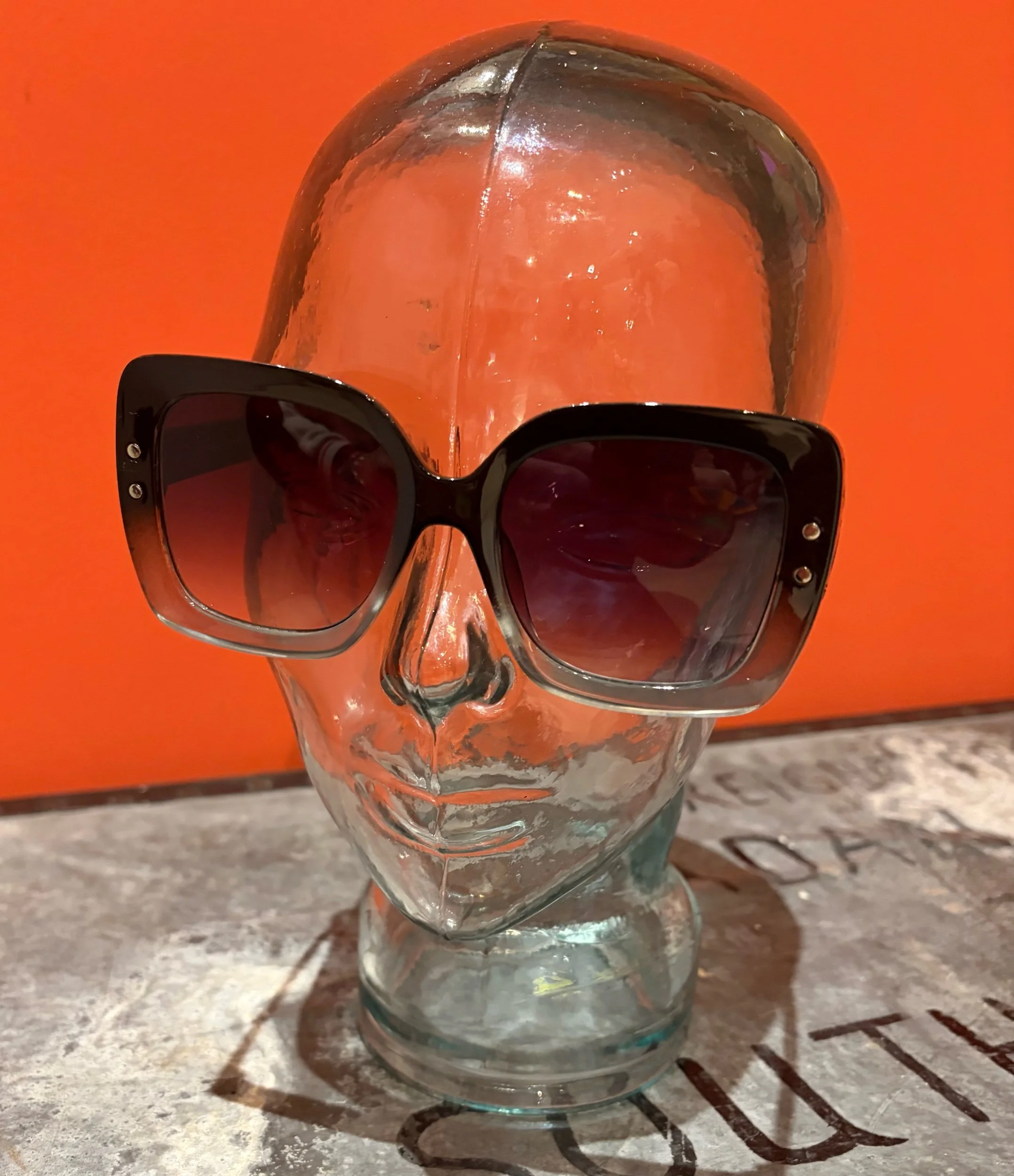 MISS ARCADE SHADES "Kate" Chunky Retro Sunglasses- BLACK