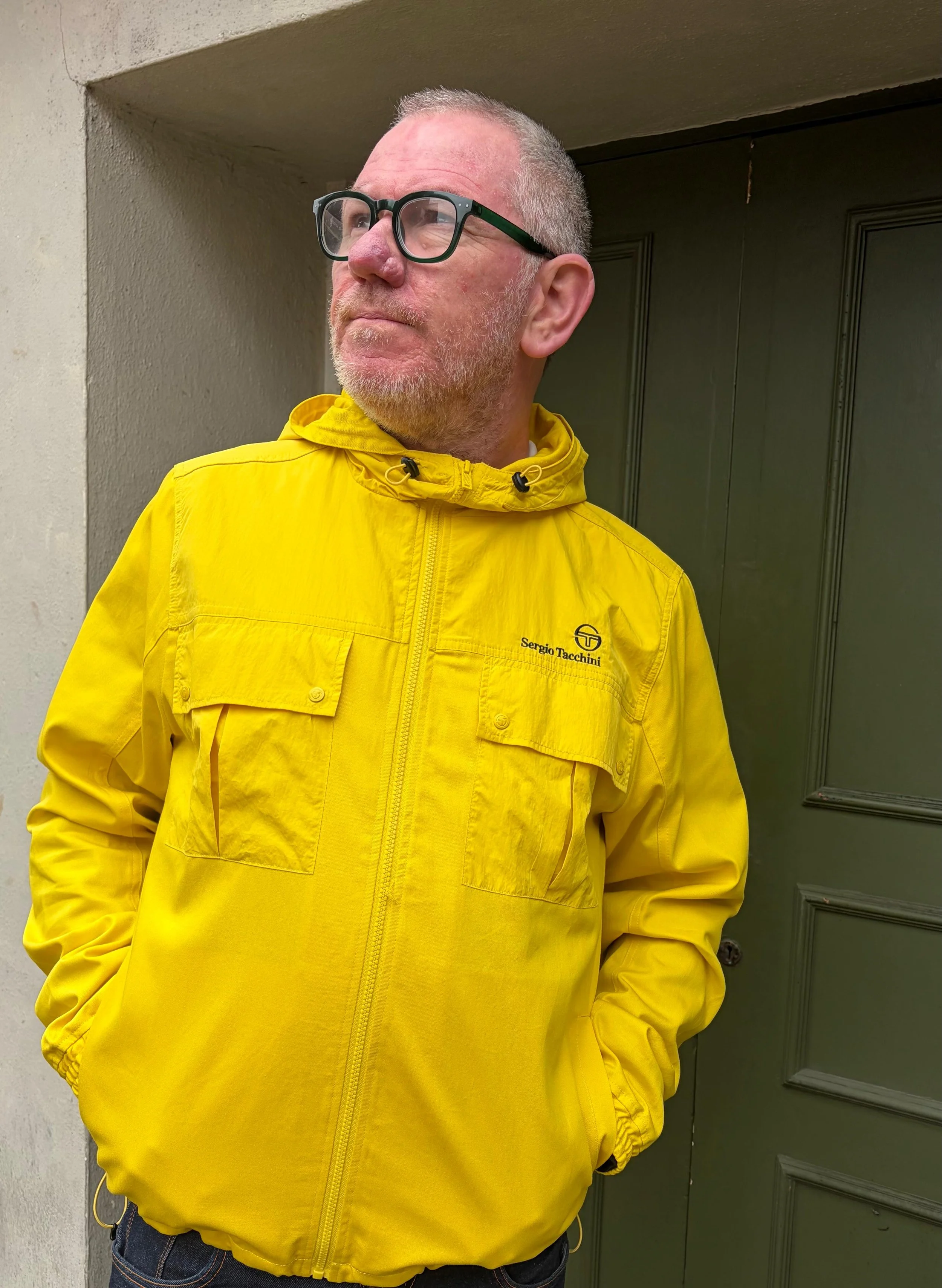 SERGIO TACCHINI Cotton-Twill Hooded Terrace Jacket- YELLOW