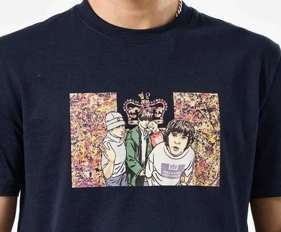 WEEKEND OFFENDER "Adored" Graphic Tee- NAVY