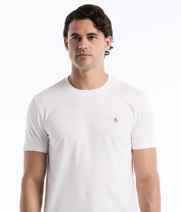 ORIGINAL PENGUIN Crew Neck Logo Tee- WHITE