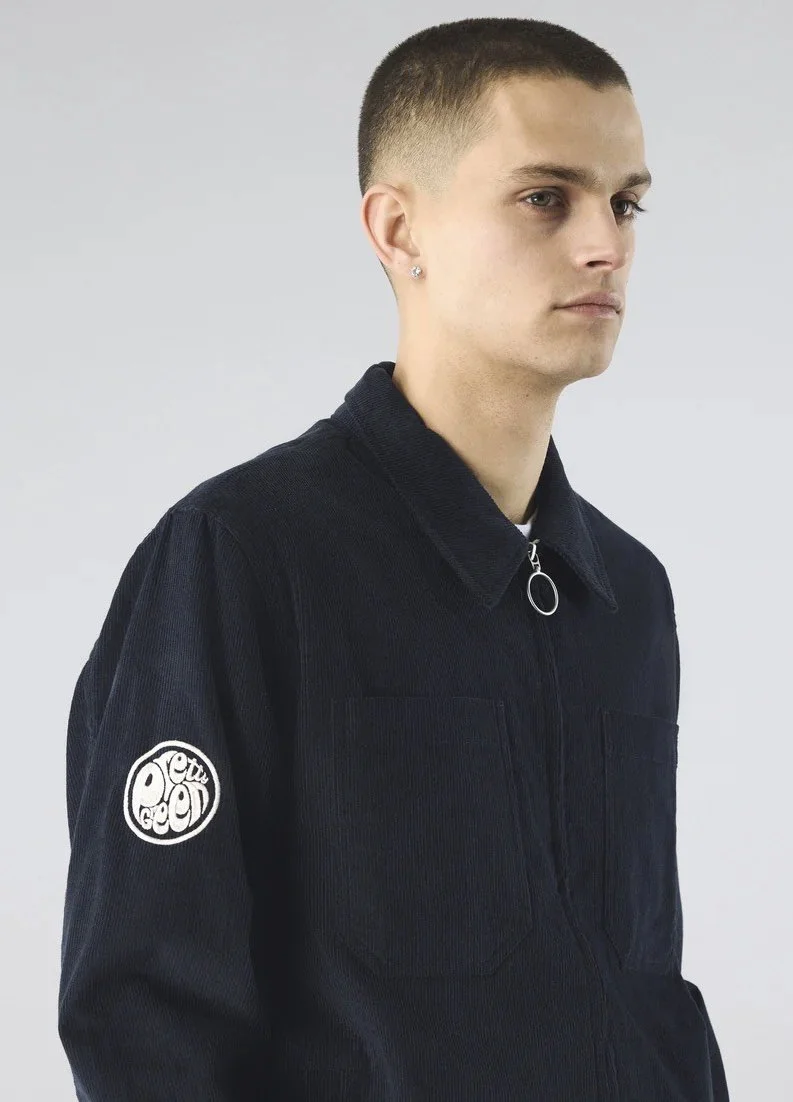 SIZE M & XXL ONLY-PRETTY GREEN Premium Cord Worker Jacket- NAVY