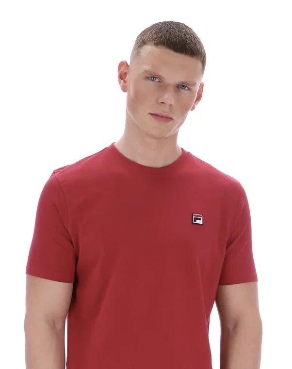 SIZE M ONLY- FILA VINTAGE Plain Logo Tee- RED