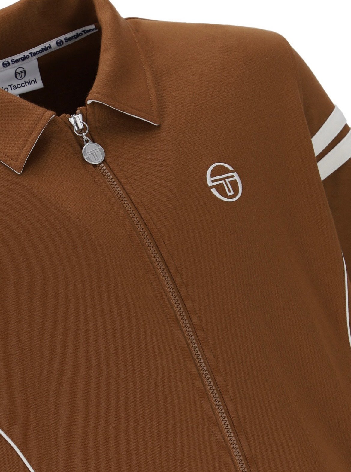 SIZE LARGE ONLY-SERGIO TACCHINI "Armando" Collared Tracktop- MOCHA