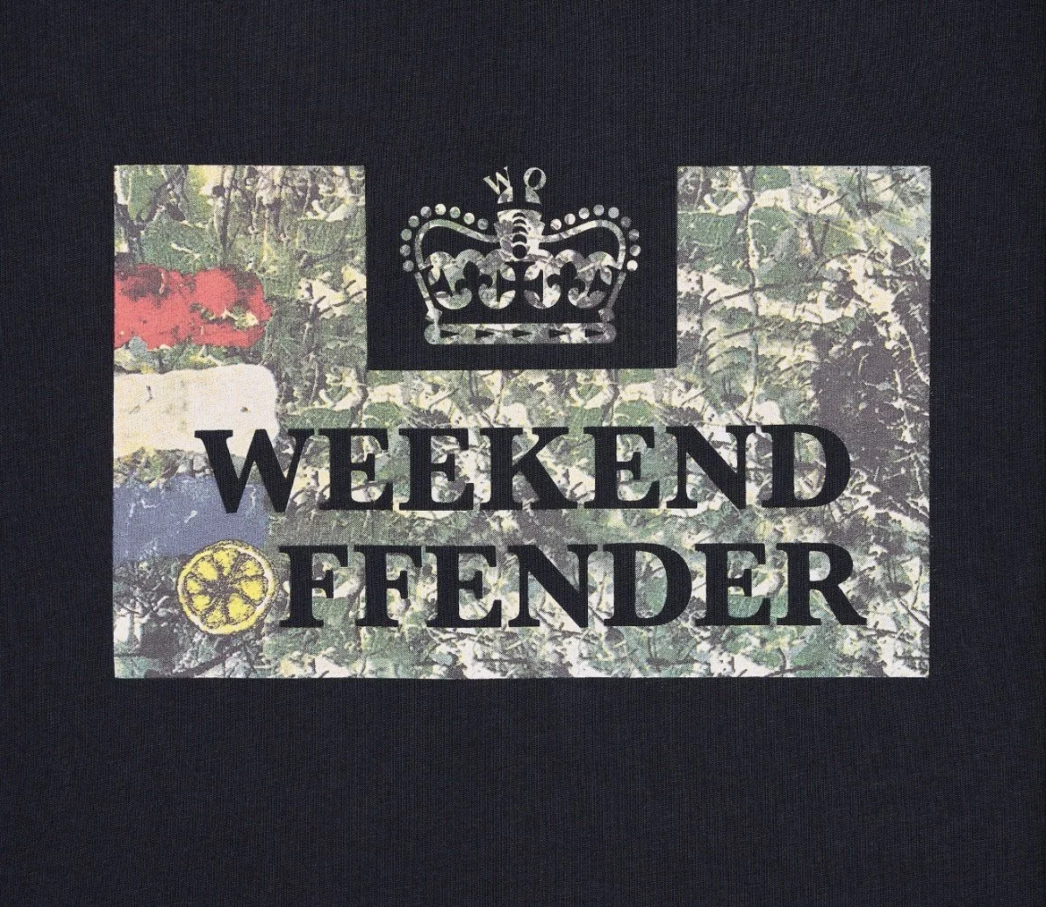 WEEKEND OFFENDER "Stone Roses" Graphic Tee- NAVY