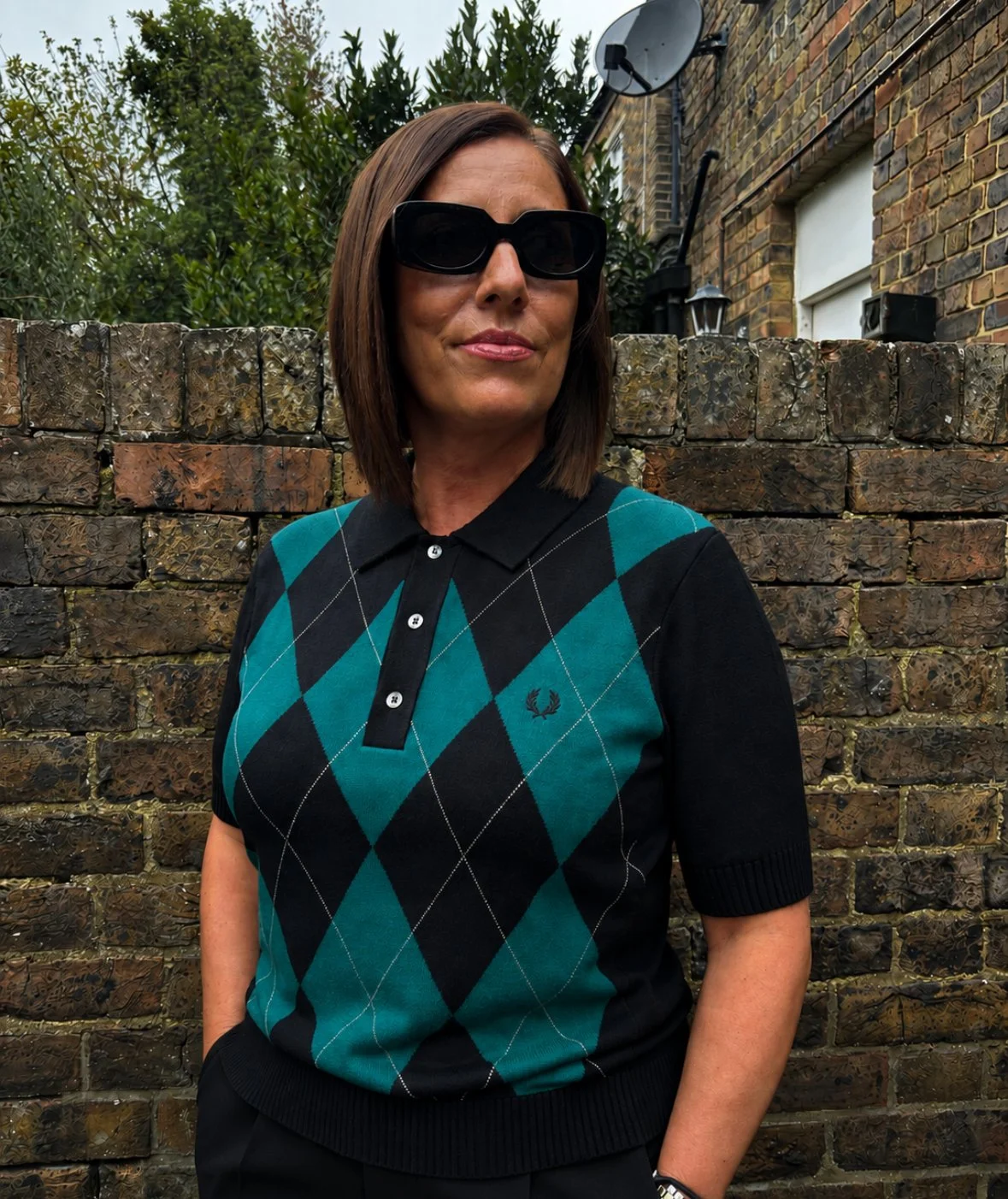 SIZE 10 & 12 ONLY- FRED PERRY Premium Diamond Polo- EMERALD