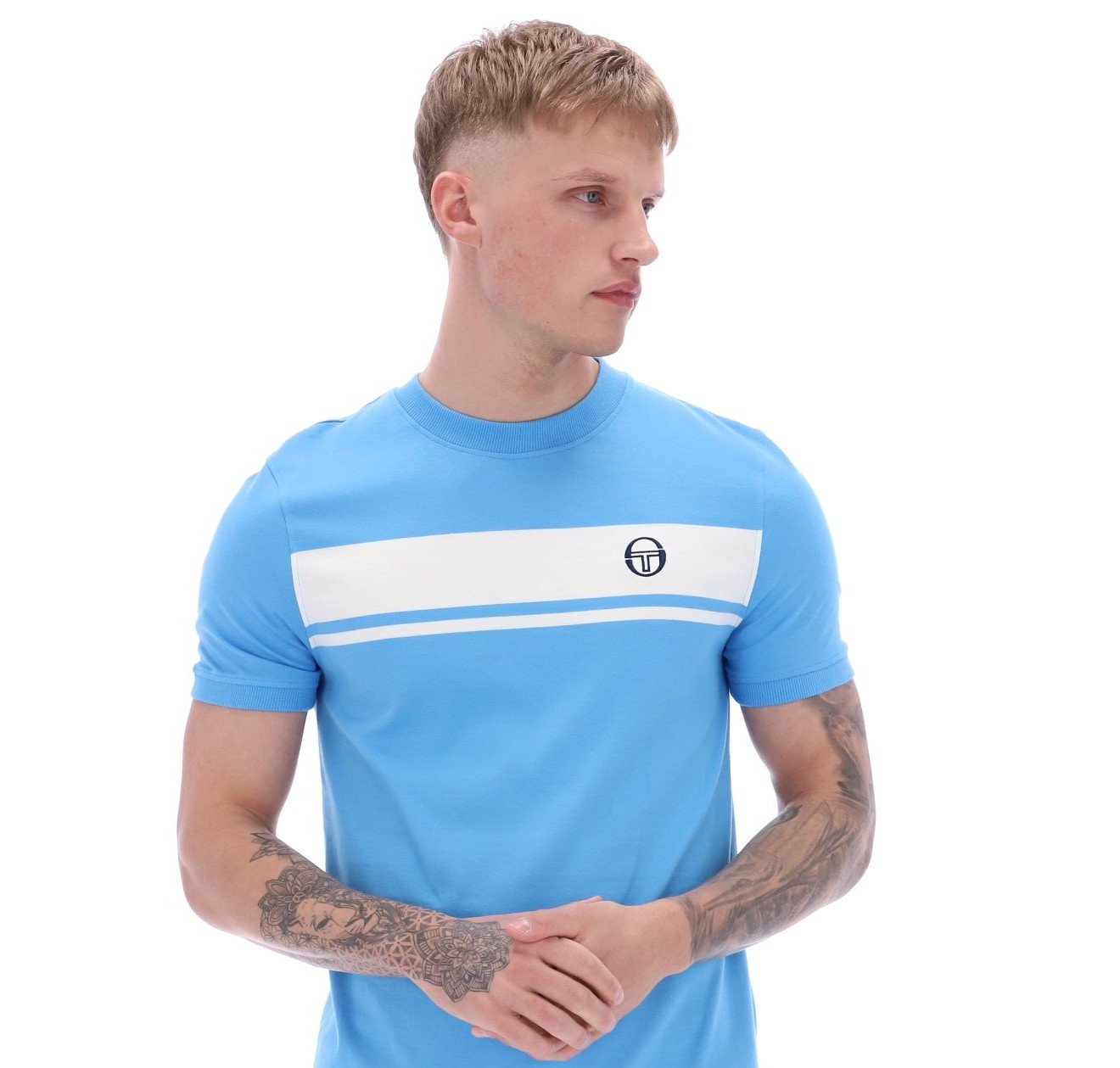 SERGIO TACCHINI "Masters" Crew Neck Tee- AZURE BLUE