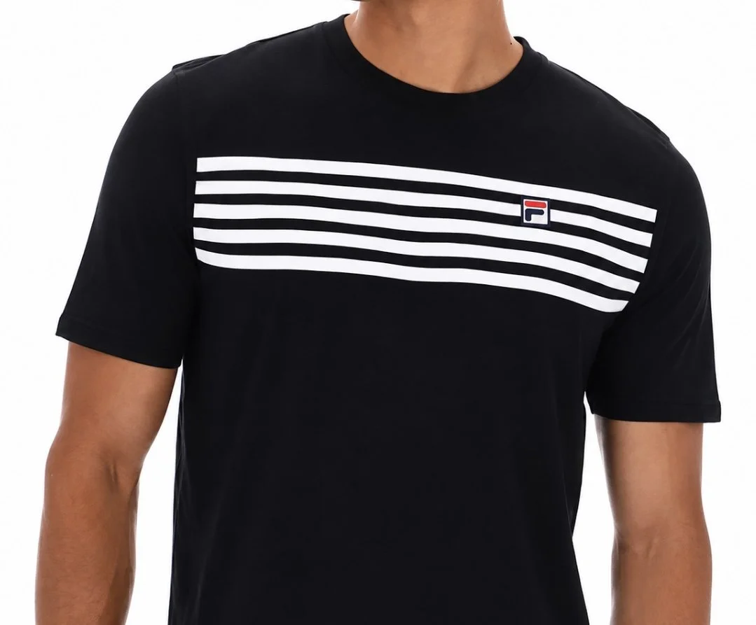 FILA VINTAGE 5-Stripe Tee- BLACK
