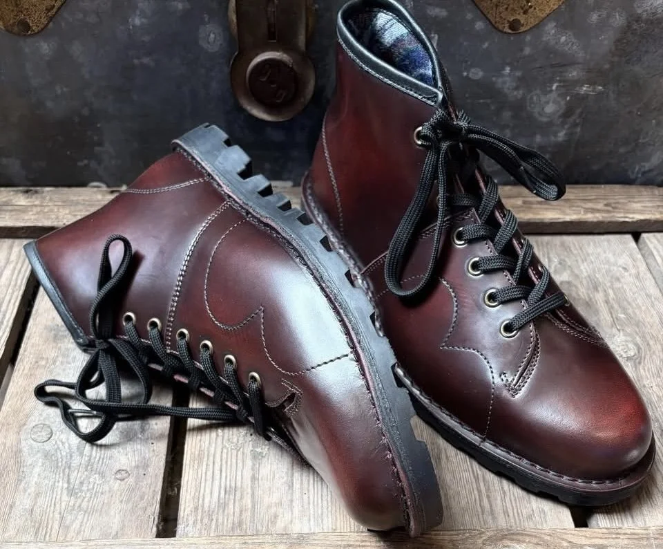 ARCADE Hi-Shine "Monkee" Boots- OXBLOOD