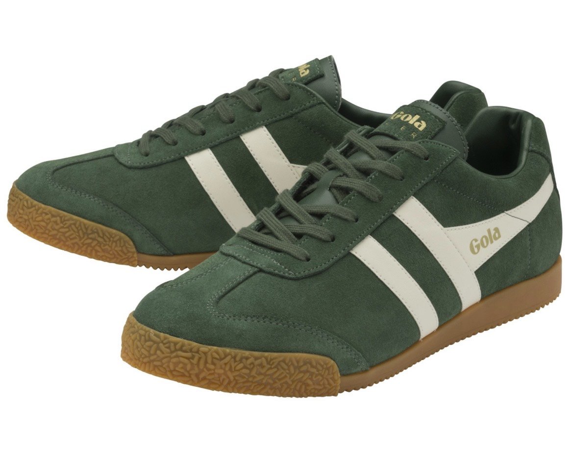 GOLA "Harrier" Heritage Suede Trainers- EVERGREEN/WHITE