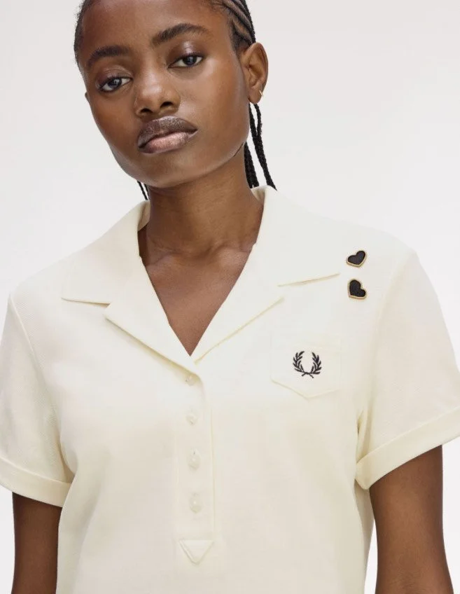 FRED PERRY x AMY WINEHOUSE Pocket Open-Collar Shirt- ECRU
