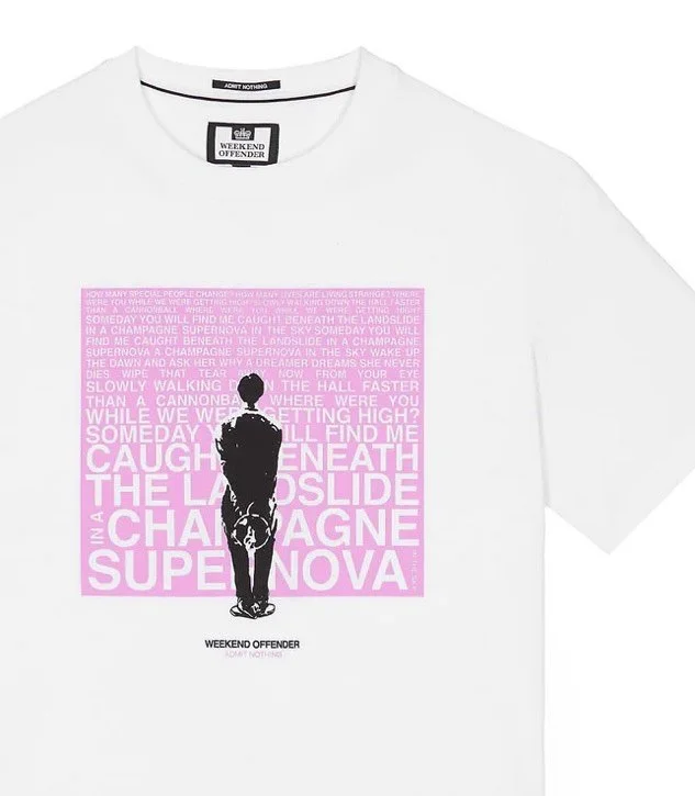 SIZE 3XL ONLY- WEEKEND OFFENDER "Supernova" Graphic Tee- WHITE