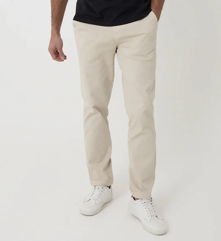 "ARCADIAN" Drawstring Reg-Fit Chinos- STONE