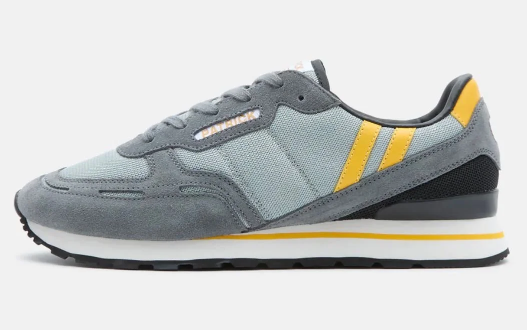 PATRICK "Bronby" Premium Running Shoes-GREY/YELLOW