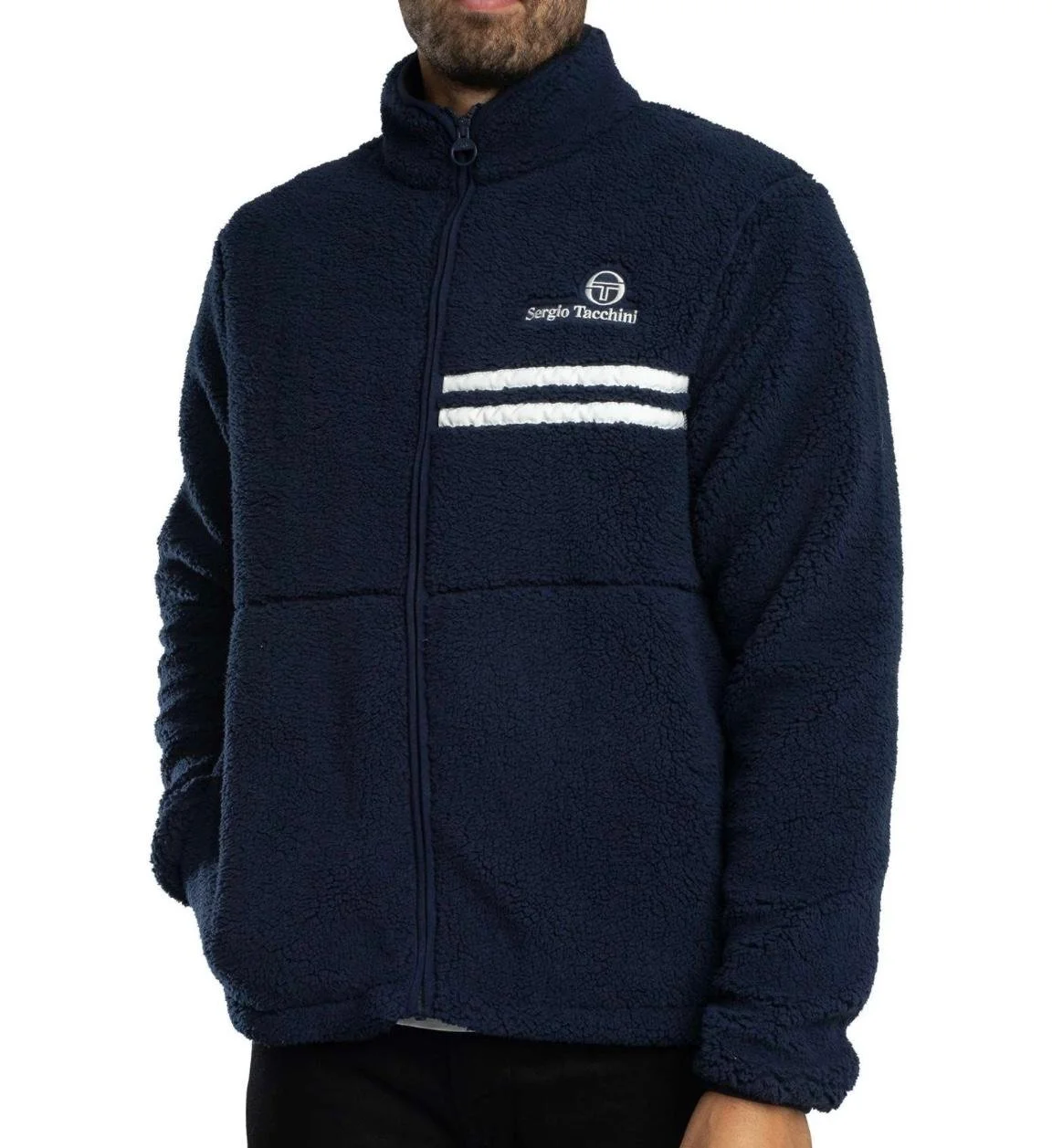 SERGIO TACCHINI Premium Borg-Fleece Jacket- NAVY