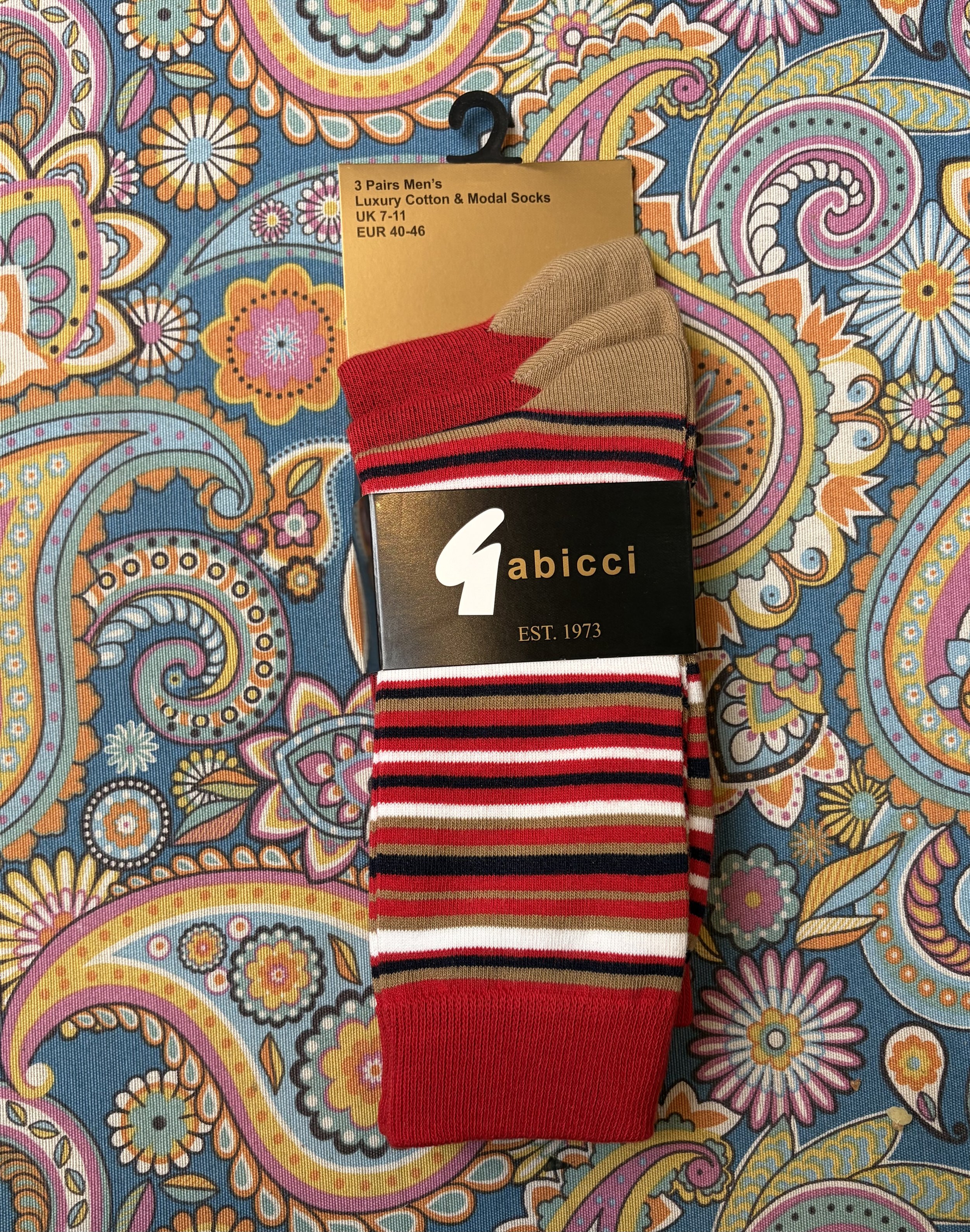 GABICCI VINTAGE 3-Pair Sox Pack- RED