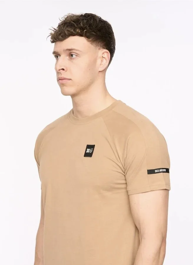"ARCADIAN" Textured Crew Neck Tee- SAND
