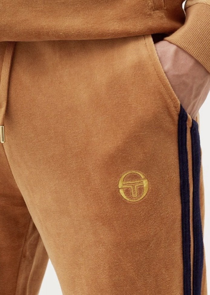 SIZE MEDIUM ONLY-SERGIO TACCHINI "Damarindo" Velour Trackpant- ALMOND