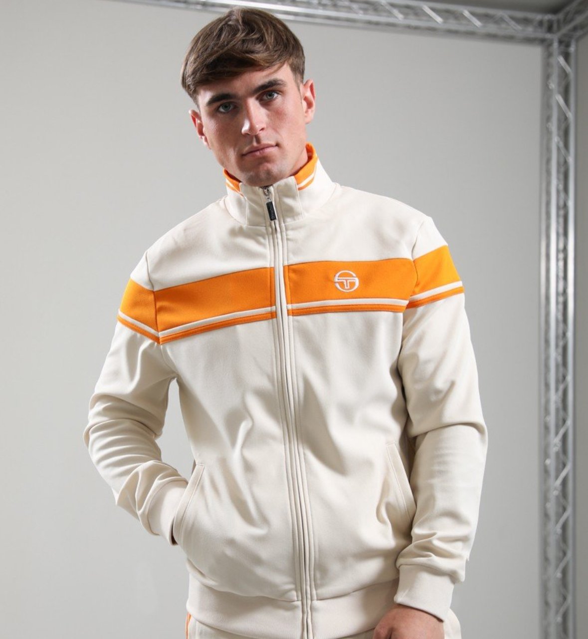 SIZE L ONLY- SERGIO TACCHINI “Damarindo” Tracktop- SANDSHELL